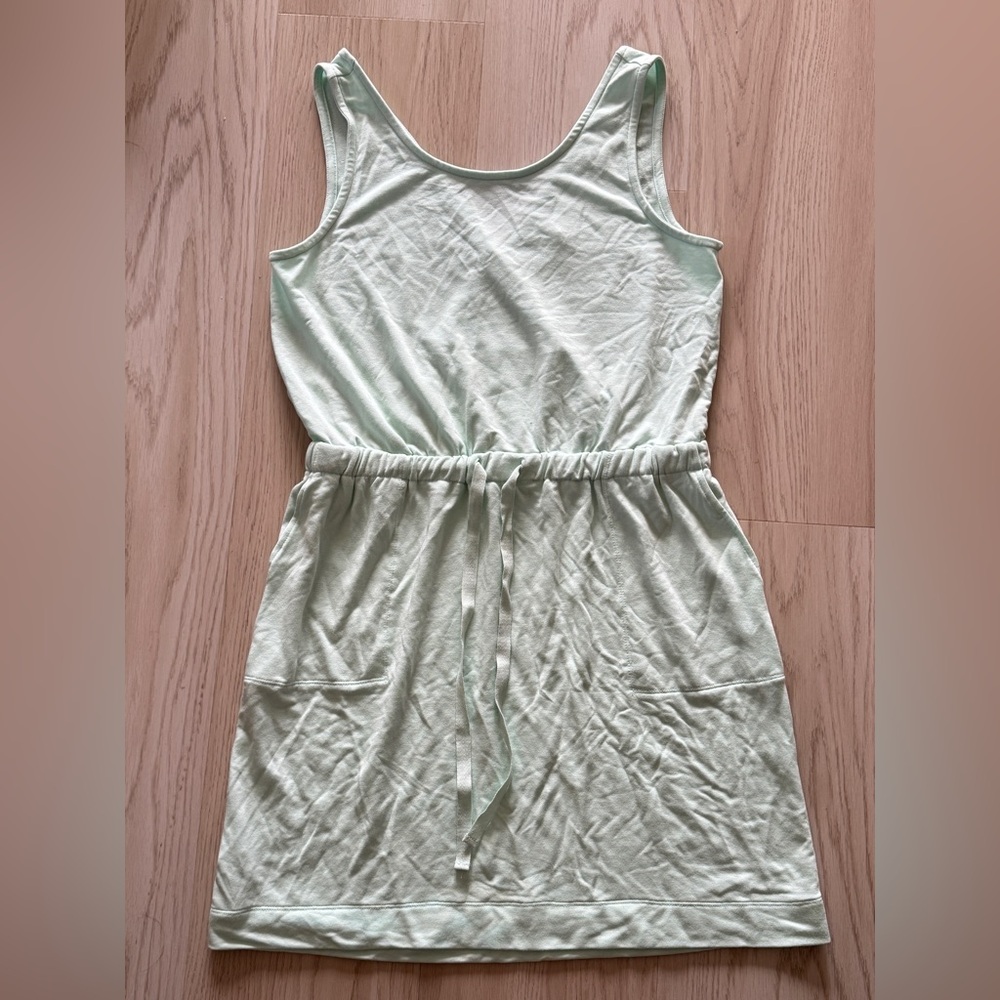Ann Taylor Loft Lou & Grey Sleeveless Tank Dress Crossover Back pocket mint gree